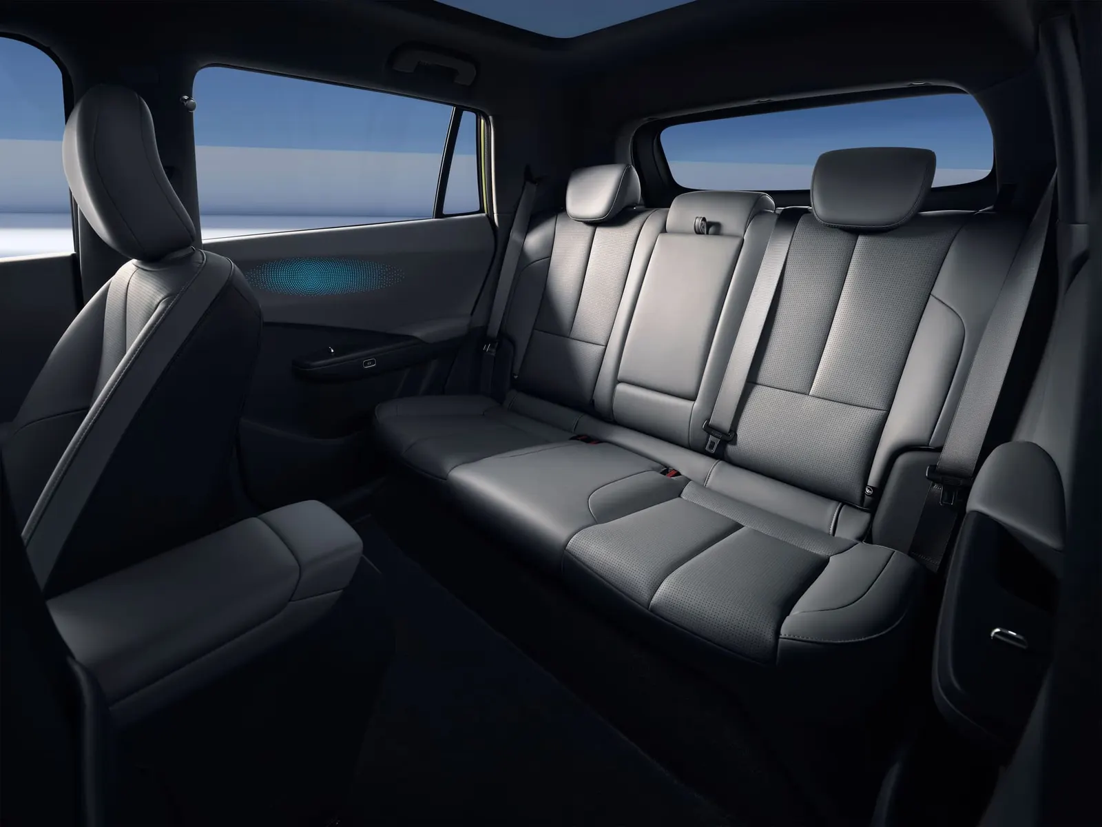 Rear seats of the Dongfeng Vigo in grey — Dongfeng Jamaica/Bert’s Automotive. Dealer model imagery; confirm local colours and equipment.